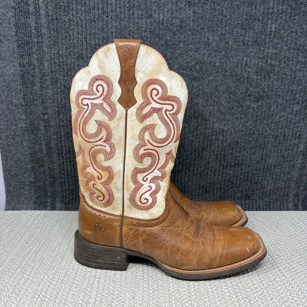 Ariat QuickDraw Sandstorm Western Cowgirl Boots Brown Leather Women 7 B 10015318